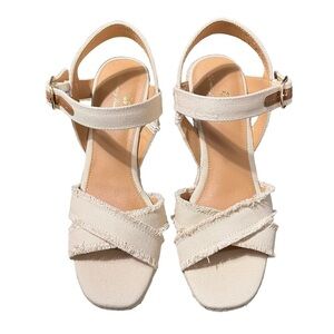 Tommy Bahama Bethany Wedge Sandals Size 9 Cream